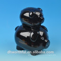 Popular ceramic black piggy bank with lock and key